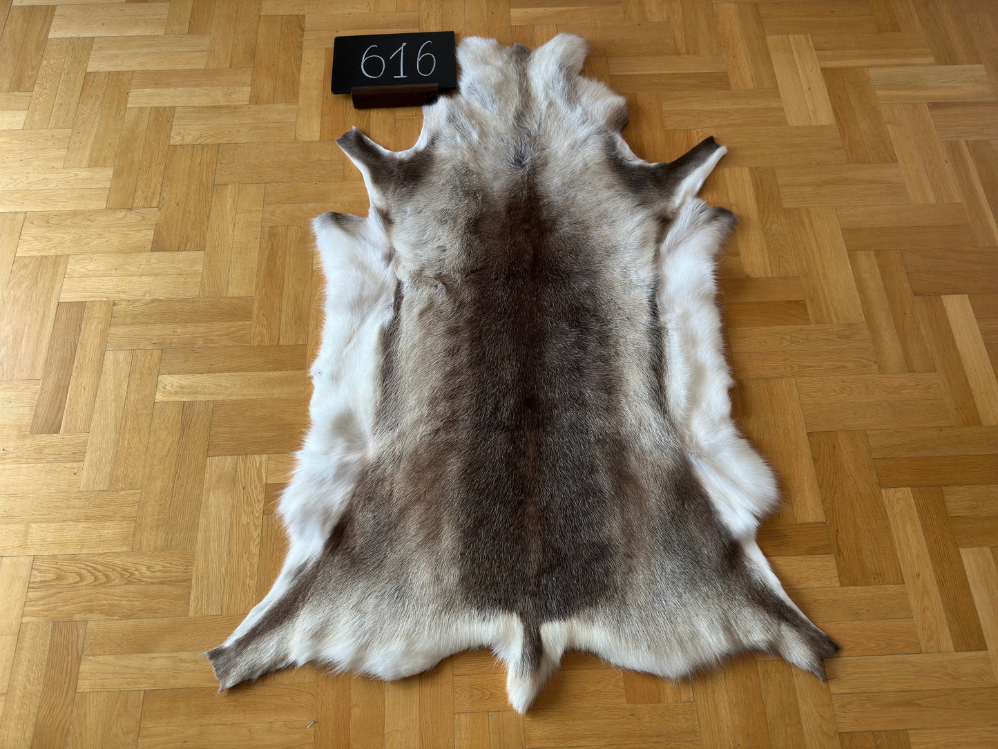 Peau de renne luxueuse, taille géante unique 154 x 116 cm, peau de renne #511