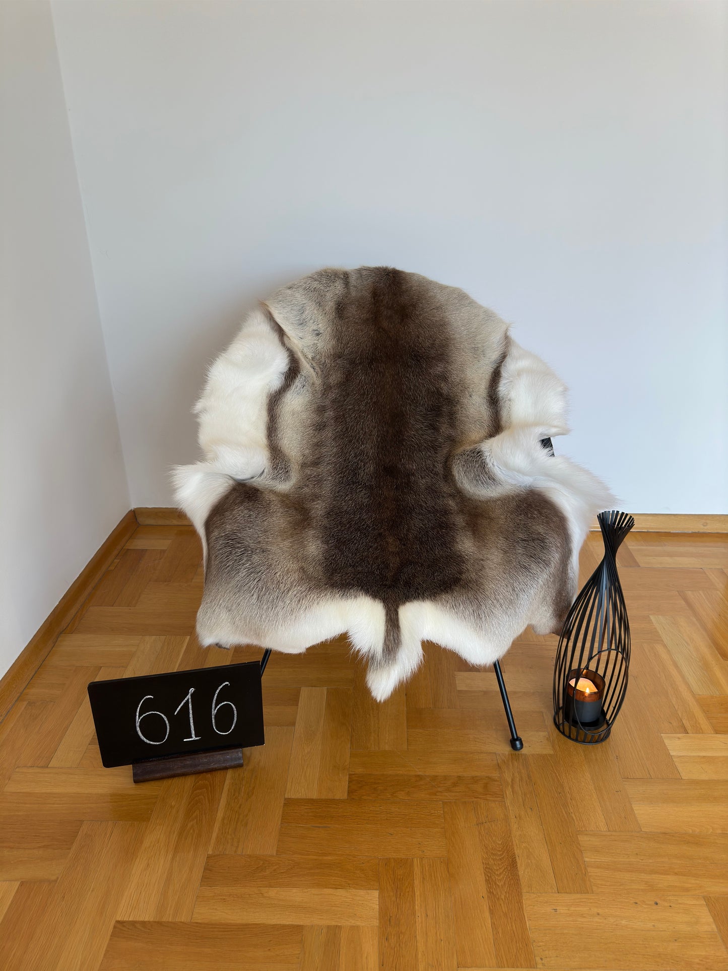 Peau de renne luxueuse, taille géante unique 154 x 116 cm, peau de renne #511