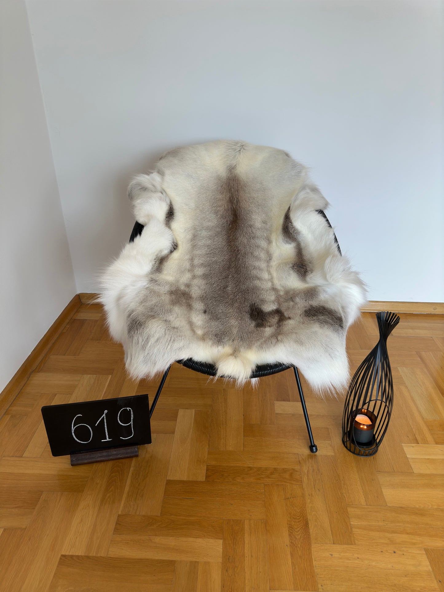 Peau de renne luxueuse, taille géante unique 154 x 116 cm, peau de renne #511