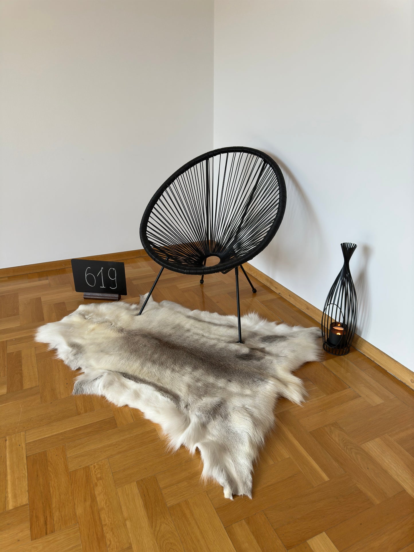 Peau de renne luxueuse, taille géante unique 154 x 116 cm, peau de renne #511