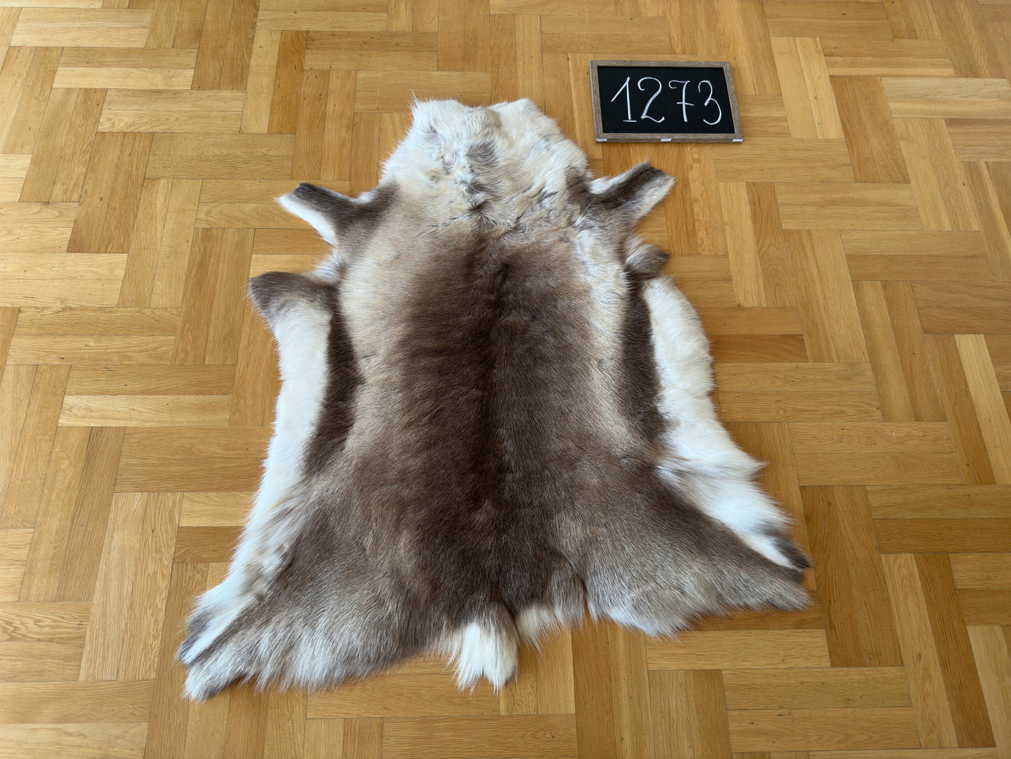 Luxurious Reindeer Hide Unique B Grade 117 x 103 cm Reindeer Skin #1273