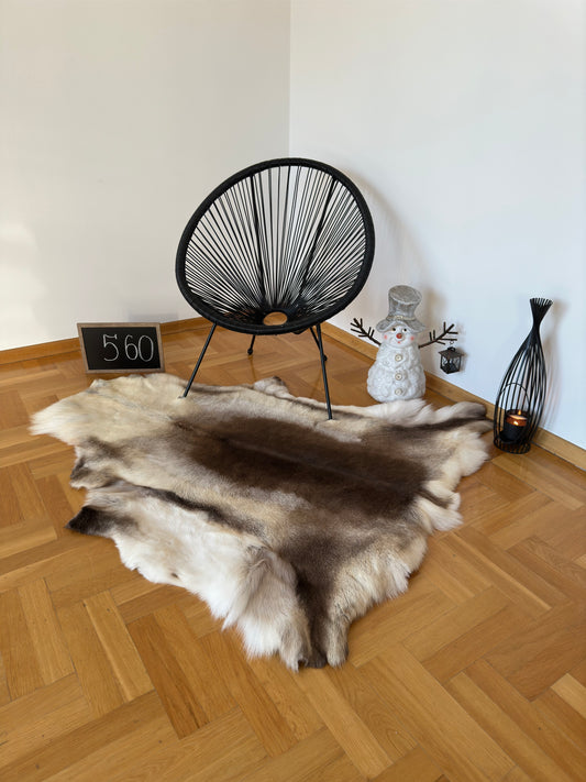 Reindeer Hide Giant 145 x 128 cm Authentic Nordic Decor Reindeer Skin #560