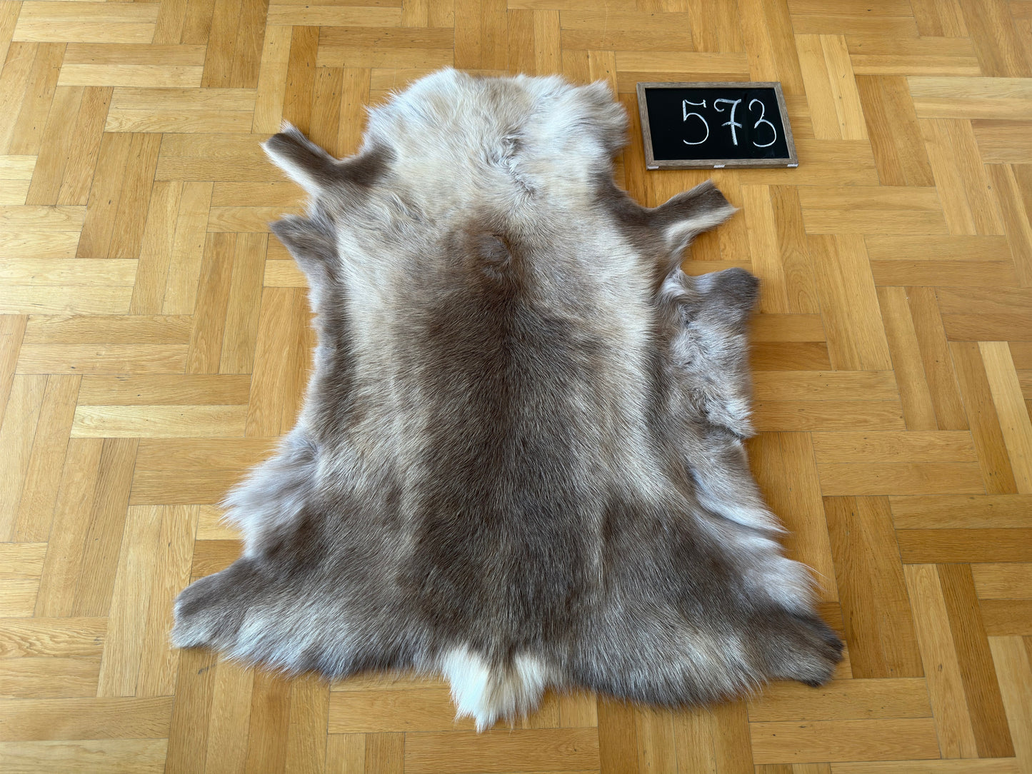 Luxurious Reindeer Hide Unique Giant Size 126 x 108 cm Reindeer Skin #573