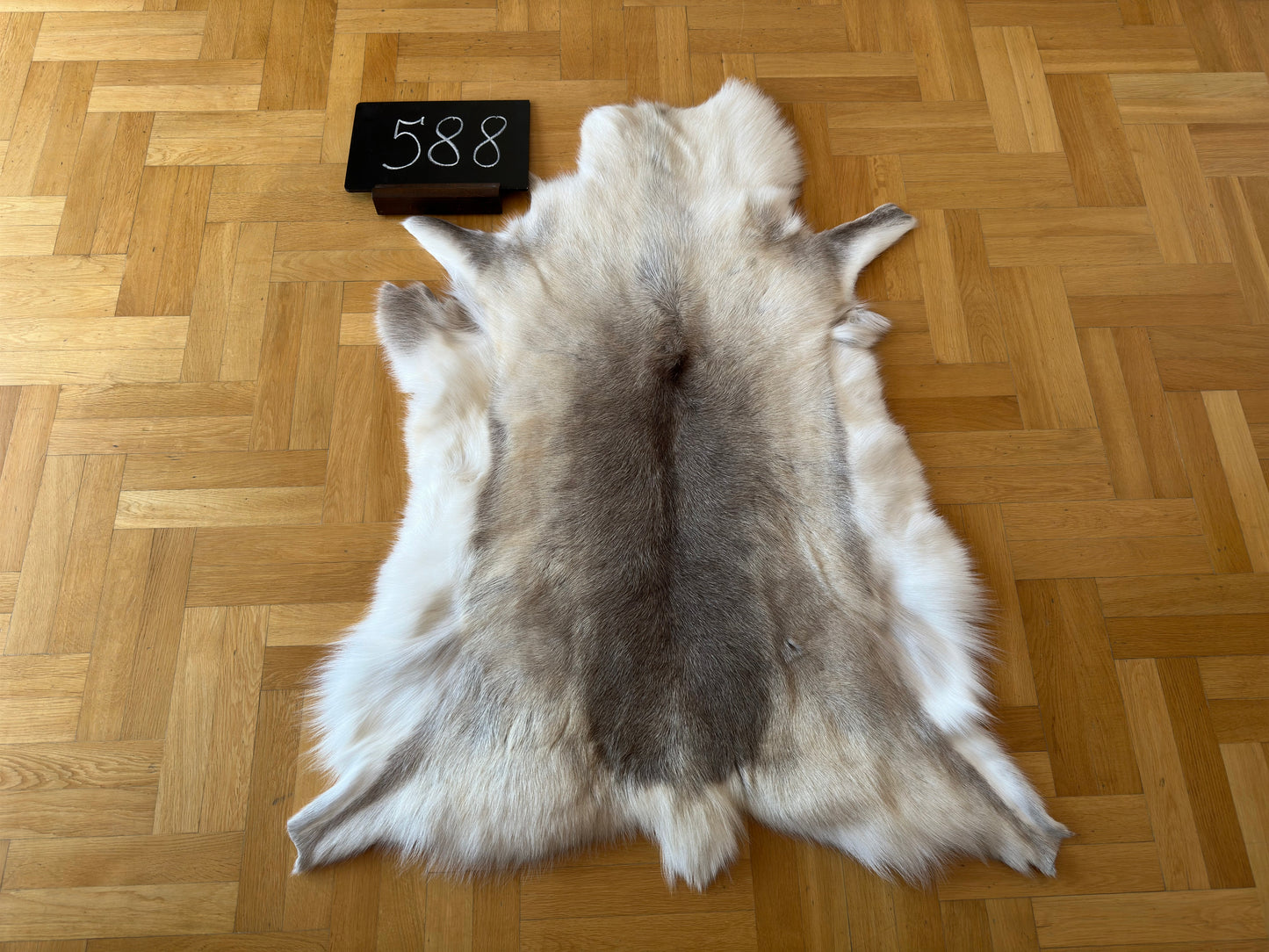 Peau de renne exclusive et unique, taille géante 138 x 111 cm, peau de renne #557