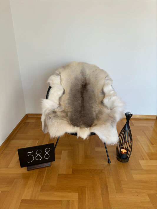 Peau de renne exclusive et unique, taille géante 138 x 111 cm, peau de renne #557