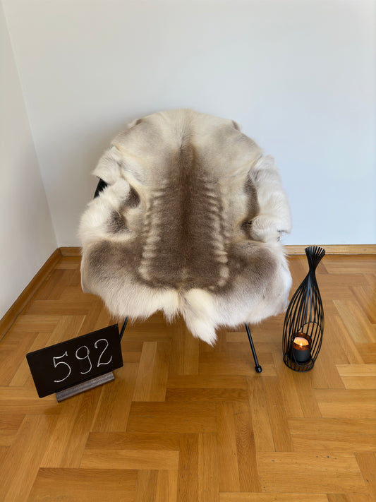 Peau de renne exclusive et unique, taille géante 138 x 111 cm, peau de renne #557