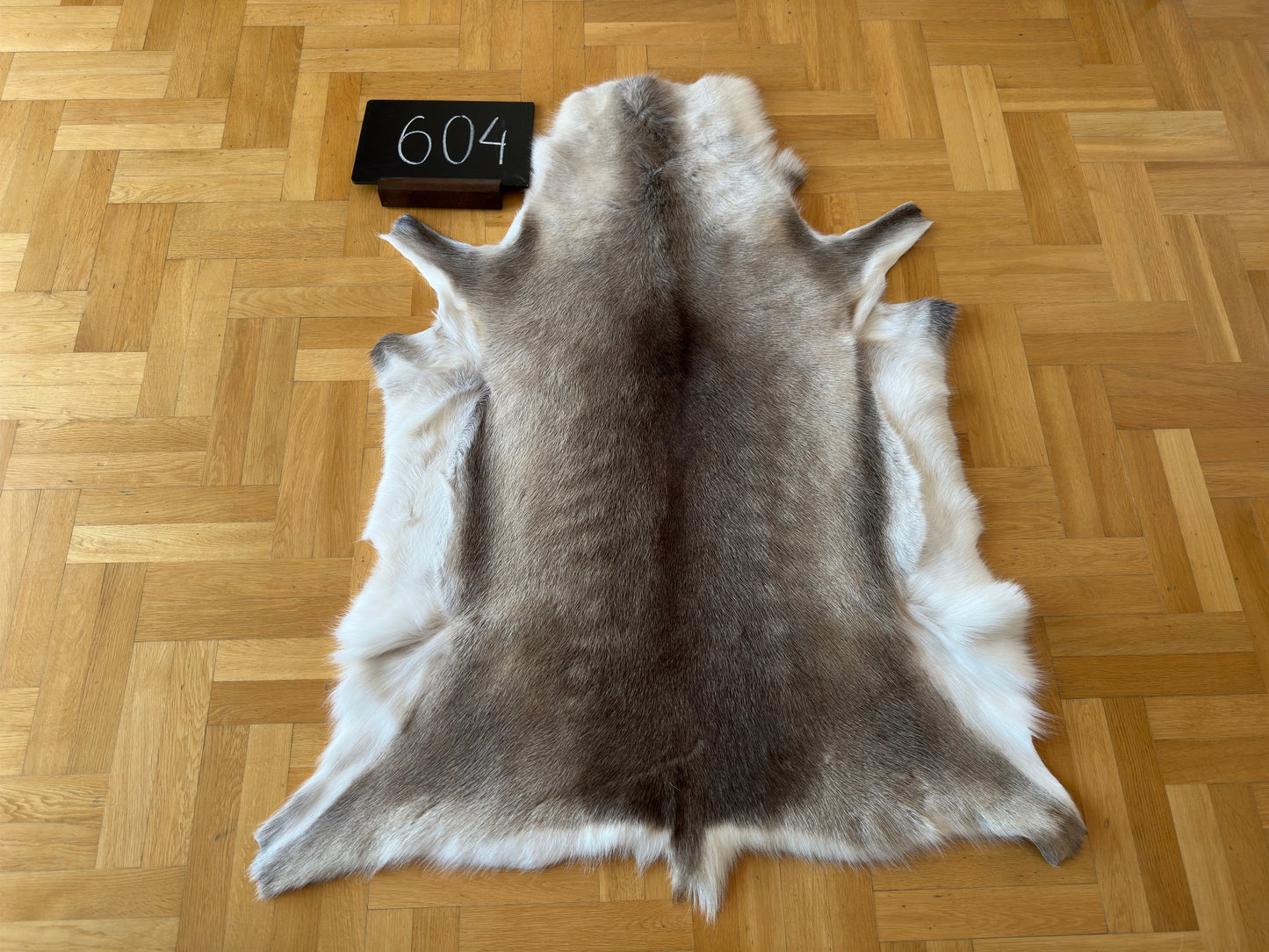 Peau de renne exclusive et unique, taille géante 138 x 111 cm, peau de renne #557