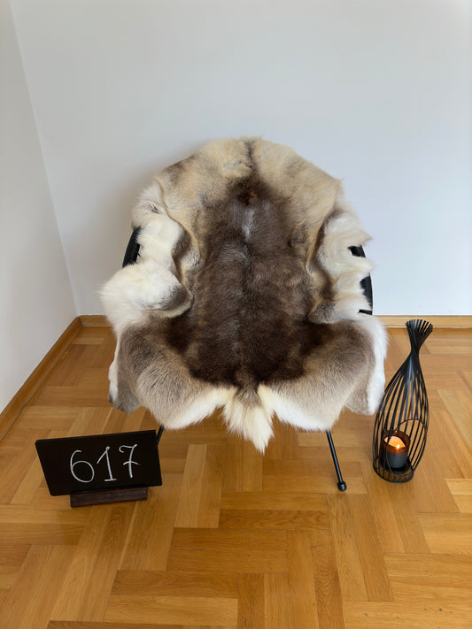 Peau de renne luxueuse, taille géante unique 154 x 116 cm, peau de renne #511